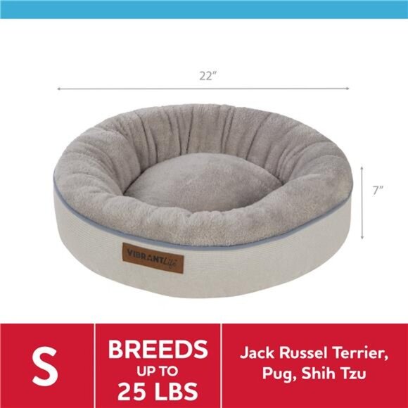 Round Dreamer MattressDog Bed, Small, 22"x22", up to 35lbs - Picture 3 of 6